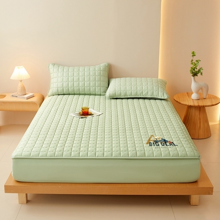 91家纺网 家纺一手货源 找家纺 老帅的工厂店 2025新款A类小熊夹棉防水床笠（有买家秀） 小熊款-抹茶绿