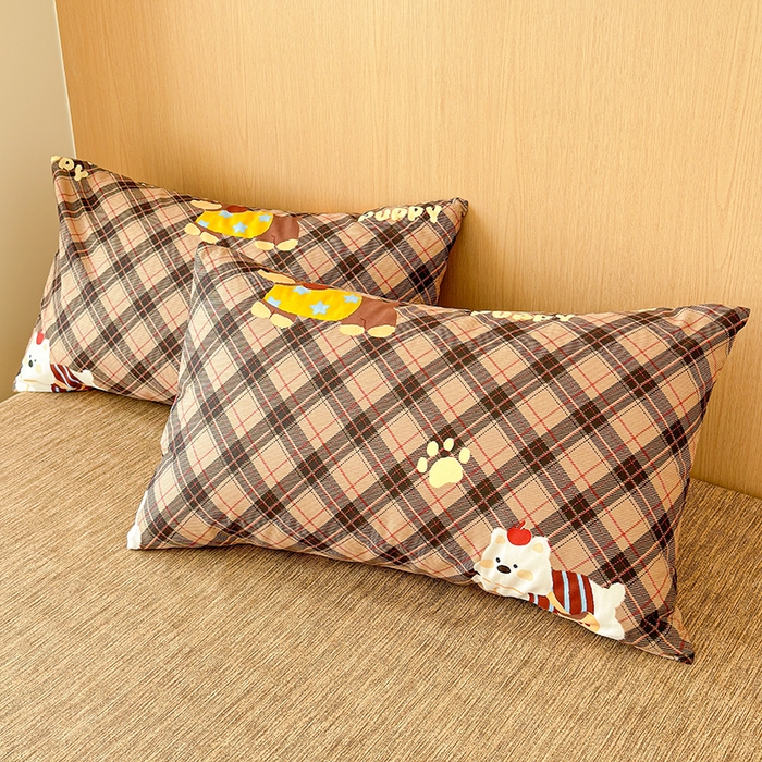 91家纺网 家纺一手货源 找家纺 感遇全棉软萌清新四件套 巧克力狗