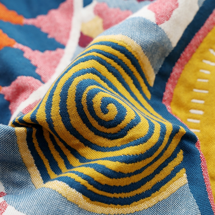 91家纺网 家纺一手货源 找家纺 （总）朴尔2025年新品国潮风加大加厚全棉六层纱布浴巾四件套