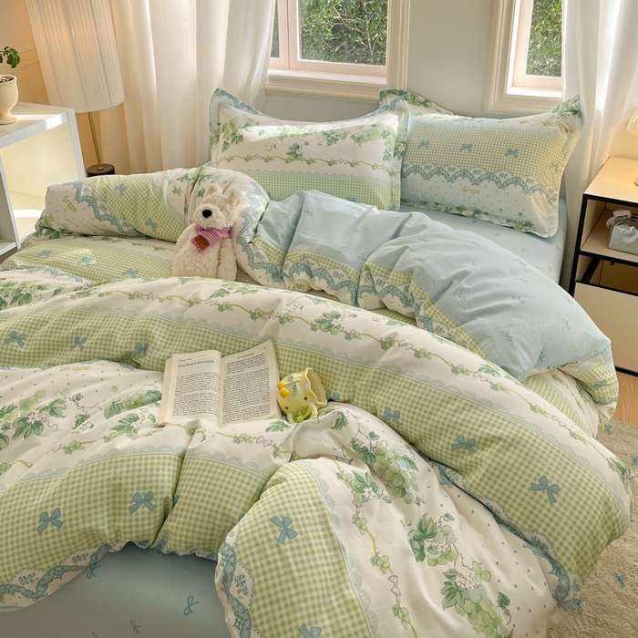 91家纺网 家纺一手货源 找家纺 涵宸家纺 2025新款全棉印花四件套 B葡萄园