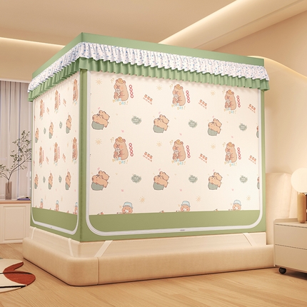 迪凡保罗蚊帐 2025新款2503专版印花遮光帘防摔坐床蚊帐建模图 呆萌豚豚