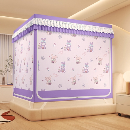 迪凡保罗蚊帐 2025新款2503专版印花遮光帘防摔坐床蚊帐建模图 奶萌兔兔