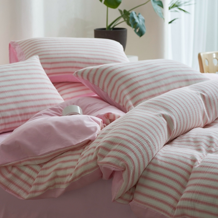 91家纺网 家纺一手货源 找家纺 （总）金丝鸟家纺 2025新款全棉皱皱纱系列四件套