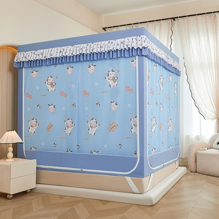 91家纺网 家纺一手货源 找家纺 （总）迪凡保罗蚊帐 2025新款2503专版印花遮光帘防摔坐床蚊帐实拍图