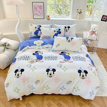 卡斯诺 2025新款A类迪士尼水洗棉印花四件套（下载包包含买家秀） 风趣米奇