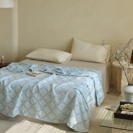 91家纺网 家纺一手货源 找家纺 （总）朴尔2025年新品格调简约风全棉三层纱布毛巾被