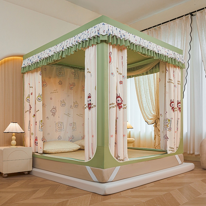 91家纺网 家纺一手货源 找家纺 迪凡保罗蚊帐 2025新款2503专版印花遮光帘防摔坐床蚊帐实拍图 潮玩俱乐部