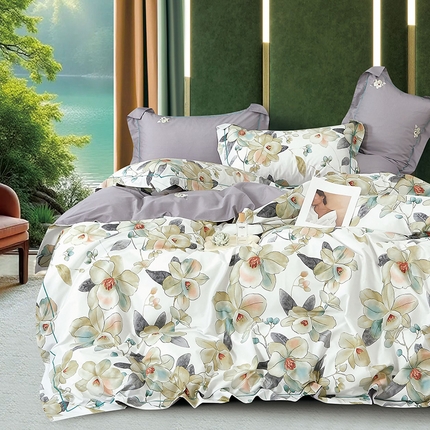 91家纺网 家纺一手货源 找家纺 （总）磨毛世家家纺 2025新款13372铂金凯丽四件套-实体花色