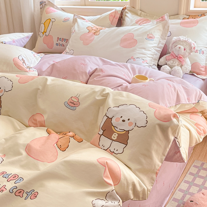 91家纺网 家纺一手货源 找家纺 涵宸家纺 2025新款全棉印花四件套 A幸运犬