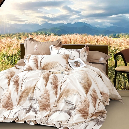 91家纺网 家纺一手货源 找家纺 （总）磨毛世家家纺 2025新款13372铂金凯丽四件套-实体花色