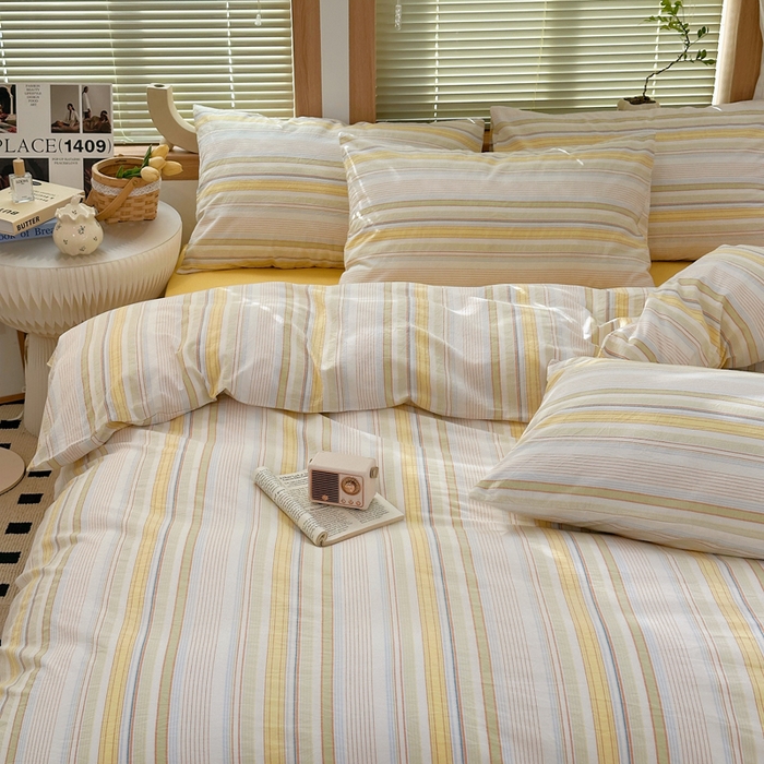 91家纺网 家纺一手货源 找家纺 澳萝拉 2025新款全棉水洗棉印花款四件套-风格二 西蒙-黄