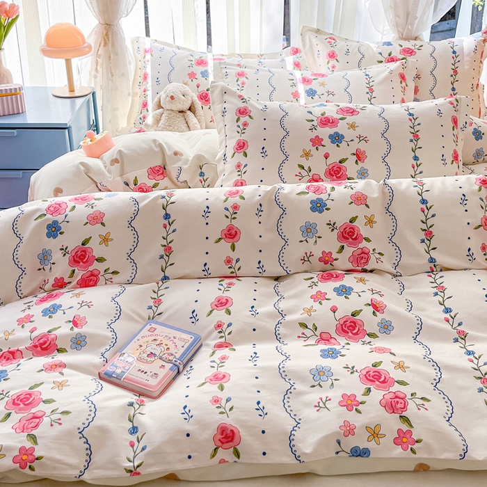 91家纺网 家纺一手货源 找家纺 涵宸家纺 2025新款全棉印花四件套 B伊芙琳