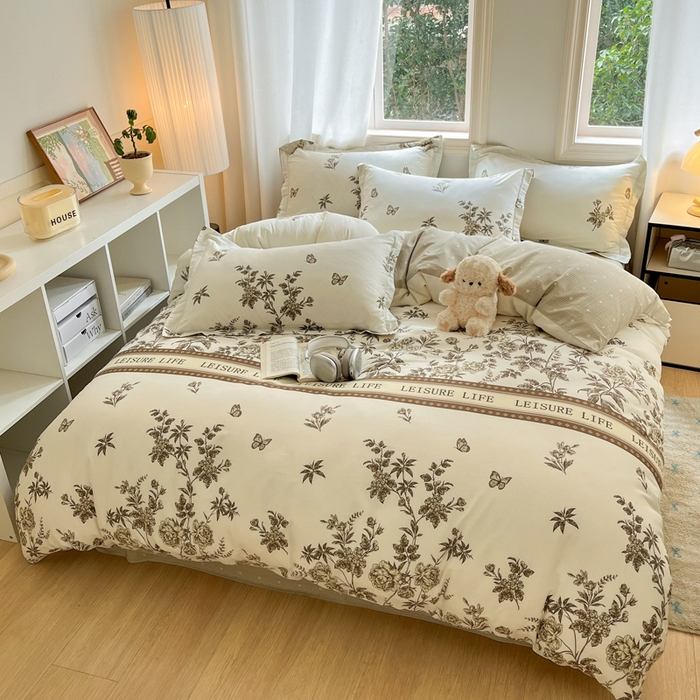 91家纺网 家纺一手货源 找家纺 涵宸家纺 2025新款全棉印花四件套 F慕情