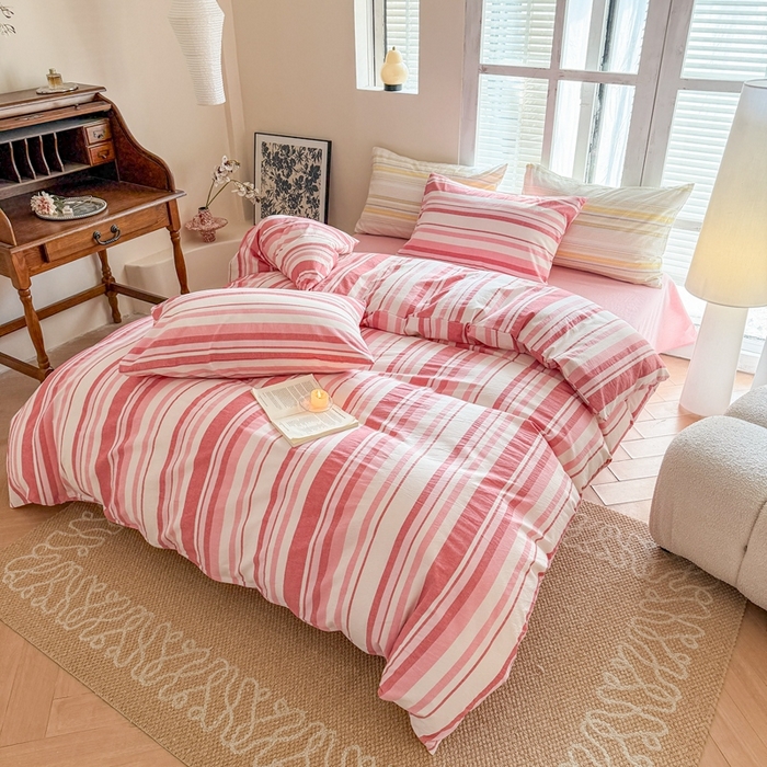 91家纺网 家纺一手货源 找家纺 （总）澳萝拉 2025新款全棉水洗棉印花款四件套-风格一