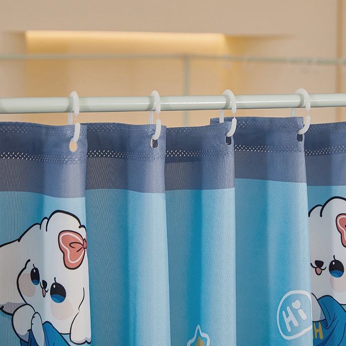 91家纺网 家纺一手货源 找家纺 迪凡保罗蚊帐 2025新款2503专版印花遮光帘防摔坐床蚊帐实拍图 可爱狗狗