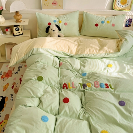 91家纺网 家纺一手货源 找家纺 （总）逸尚阁 2025新款小清新毛巾绣四件套（提供买家秀）