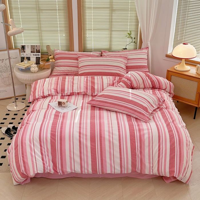 91家纺网 家纺一手货源 找家纺 澳萝拉 2025新款全棉水洗棉印花款四件套-风格二 拉斐尔-粉