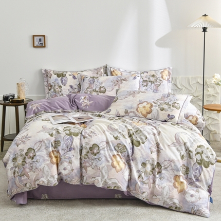 91家纺网 家纺一手货源 找家纺 （总）磨毛世家家纺2025新款13376全棉铂金凯丽四件套四季款纯棉套件