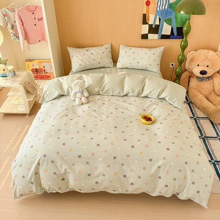感遇全棉软萌清新四件套 饼干小熊