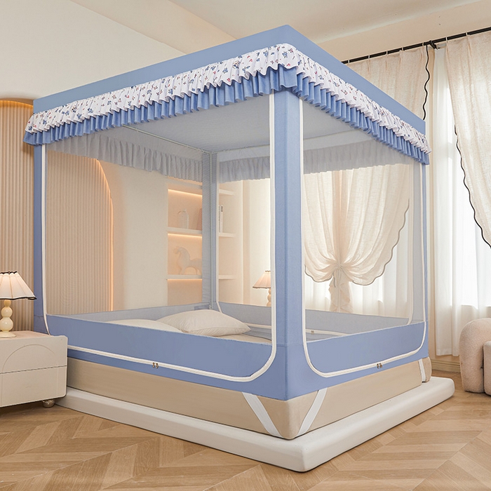 91家纺网 家纺一手货源 找家纺 迪凡保罗蚊帐 2025新款2503专版印花遮光帘防摔坐床蚊帐实拍图 梦幻少女