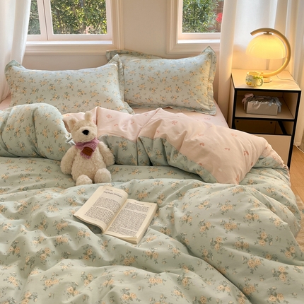 91家纺网 家纺一手货源 找家纺 涵宸家纺 2025新款全棉印花四件套 B蔓莎