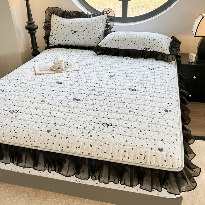 91家纺网 家纺一手货源 找家纺 眠势力 2025新款赫本风花边床笠四季通用加厚夹棉席梦思保护套 奇思妙想-兰