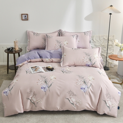 91家纺网 家纺一手货源 找家纺 （总）磨毛世家家纺2025新款13376全棉铂金凯丽四件套四季款纯棉套件