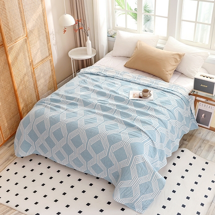 91家纺网 家纺一手货源 找家纺 （总）朴尔2025年新品伯尔尼风格全棉加厚三层纱布毛巾被