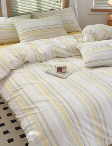 91家纺网 家纺一手货源 找家纺 澳萝拉 2025新款全棉水洗棉印花款四件套-风格二 西蒙-黄