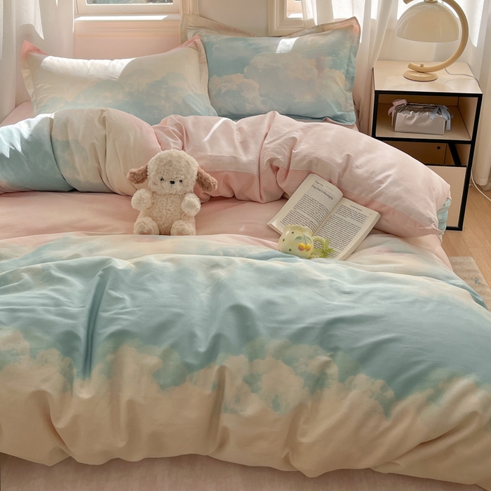 91家纺网 家纺一手货源 找家纺 涵宸家纺 2025新款全棉印花四件套 B遐想