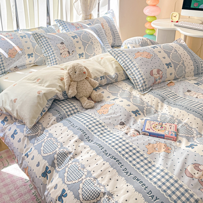 91家纺网 家纺一手货源 找家纺 涵宸家纺 2025新款全棉印花四件套 A花圃园