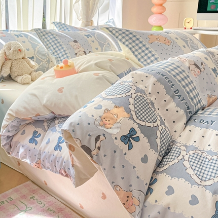 涵宸家纺 2025新款全棉印花四件套 A花圃园