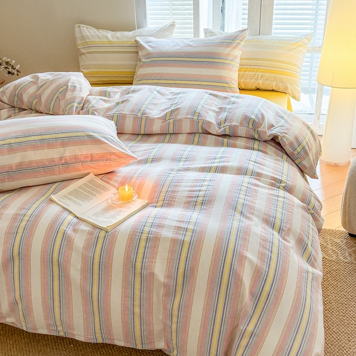 91家纺网 家纺一手货源 找家纺 澳萝拉 2025新款全棉水洗棉印花款四件套-风格一 塞纳-黄兰