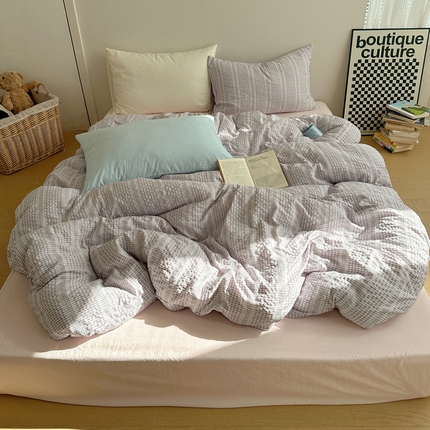 91家纺网 家纺一手货源 找家纺 （总）轻奢坊 2025新款色织提花复古格子四件套