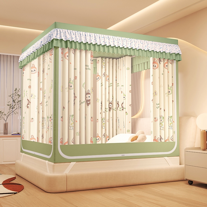 91家纺网 家纺一手货源 找家纺 迪凡保罗蚊帐 2025新款2503专版印花遮光帘防摔坐床蚊帐建模图 潮玩俱乐部