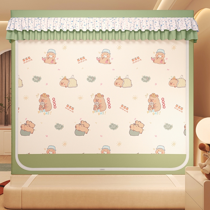 91家纺网 家纺一手货源 找家纺 （总）迪凡保罗蚊帐 2025新款2503专版印花遮光帘防摔坐床蚊帐建模图