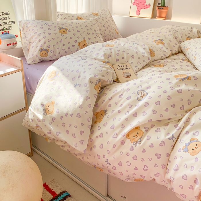 91家纺网 家纺一手货源 找家纺 （总）澳萝拉 2025新款卡通小清新春夏全棉亲肤舒适三件套四件套