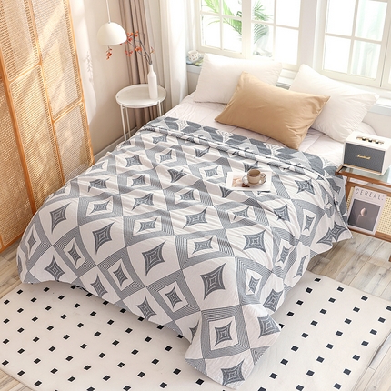 91家纺网 家纺一手货源 找家纺 （总）朴尔2025年新品伯尔尼风格全棉加厚三层纱布毛巾被