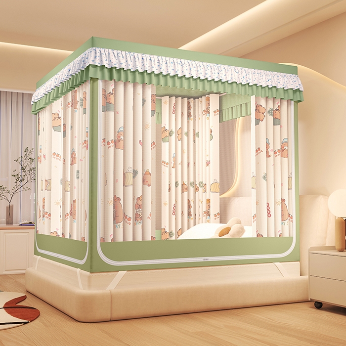 91家纺网 家纺一手货源 找家纺 （总）迪凡保罗蚊帐 2025新款2503专版印花遮光帘防摔坐床蚊帐建模图