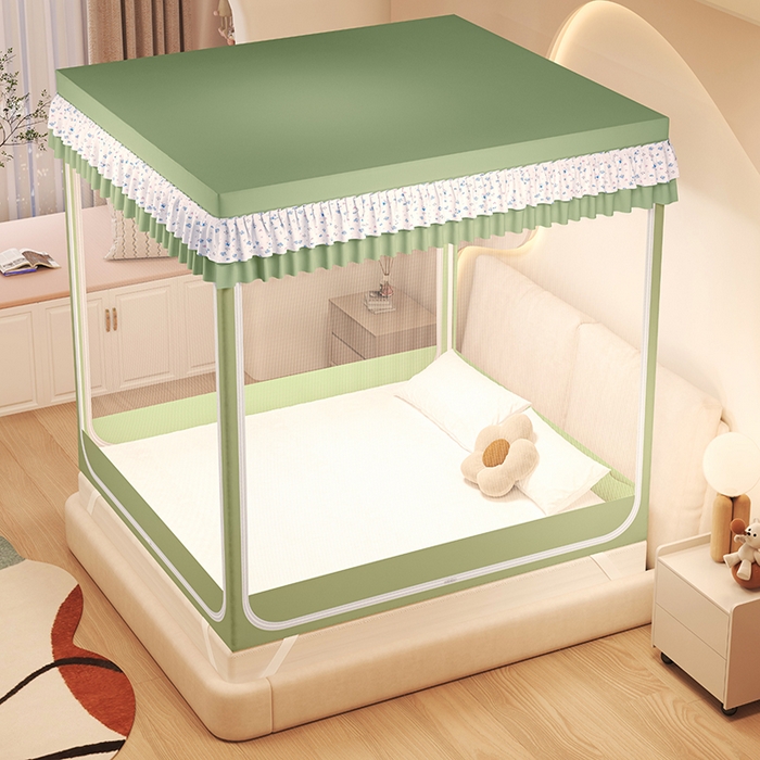 91家纺网 家纺一手货源 找家纺 迪凡保罗蚊帐 2025新款2503专版印花遮光帘防摔坐床蚊帐建模图 呆萌豚豚