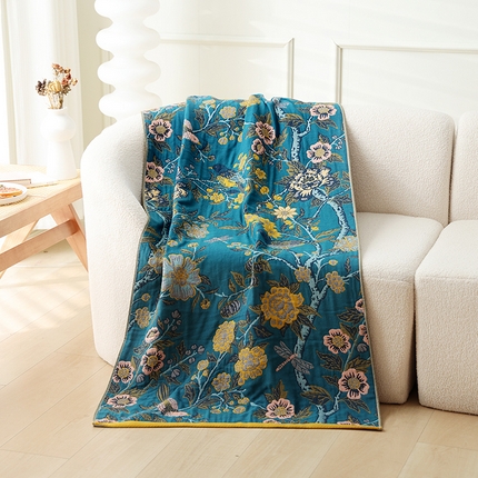 91家纺网 家纺一手货源 找家纺 （总）朴尔2025年新品国潮风加大加厚全棉六层纱布浴巾四件套