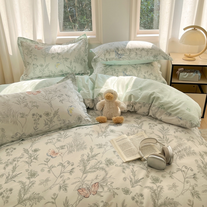 91家纺网 家纺一手货源 找家纺 涵宸家纺 2025新款全棉印花四件套 B素汐