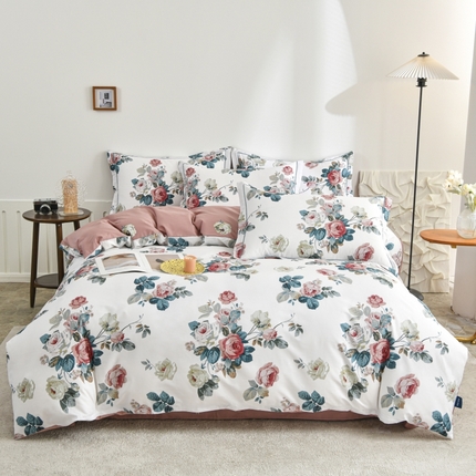 91家纺网 家纺一手货源 找家纺 （总）磨毛世家家纺2025新款13376全棉铂金凯丽四件套四季款纯棉套件