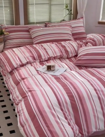 91家纺网 家纺一手货源 找家纺 澳萝拉 2025新款全棉水洗棉印花款四件套-风格二 拉斐尔-粉