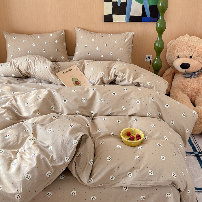 91家纺网 家纺一手货源 找家纺 感遇全棉软萌清新四件套 车厘子