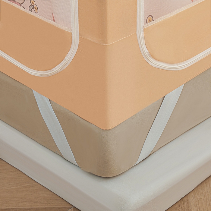 91家纺网 家纺一手货源 找家纺 迪凡保罗蚊帐 2025新款2503专版印花遮光帘防摔坐床蚊帐实拍图 调皮狗