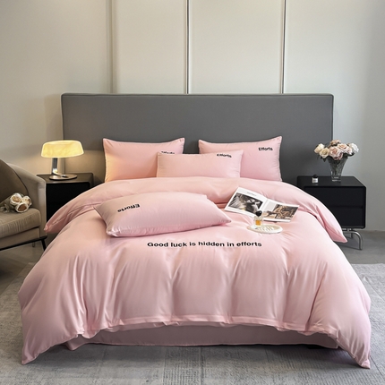 91家纺网 家纺一手货源 找家纺 （总）经年 2025新款高克重亲肤棉刺绣四件套-励志