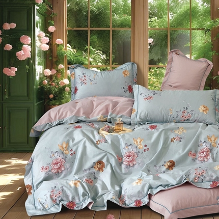 91家纺网 家纺一手货源 找家纺 （总）磨毛世家家纺 2025新款13372铂金凯丽四件套-实体花色