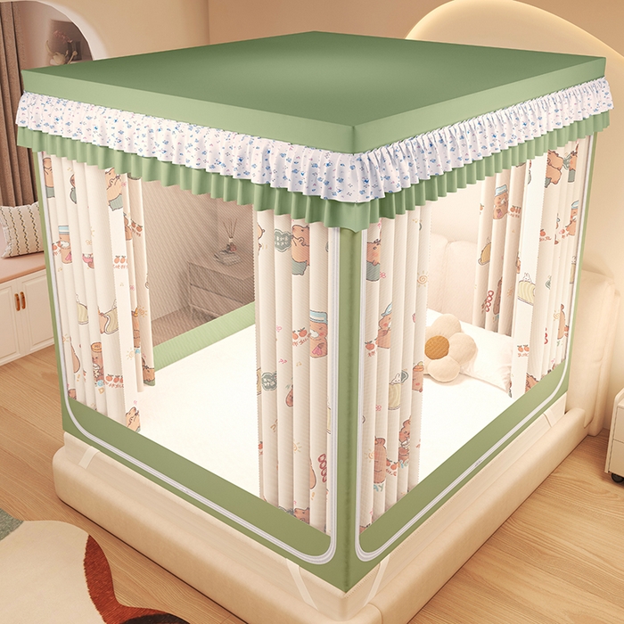 91家纺网 家纺一手货源 找家纺 （总）迪凡保罗蚊帐 2025新款2503专版印花遮光帘防摔坐床蚊帐建模图