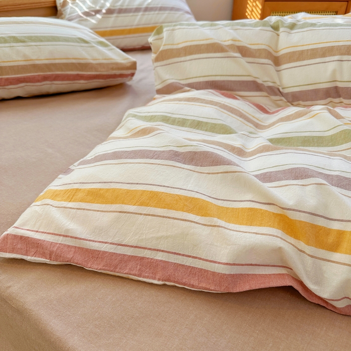 91家纺网 家纺一手货源 找家纺 澳萝拉 2025新款全棉水洗棉印花款四件套-风格二 里威-深咖